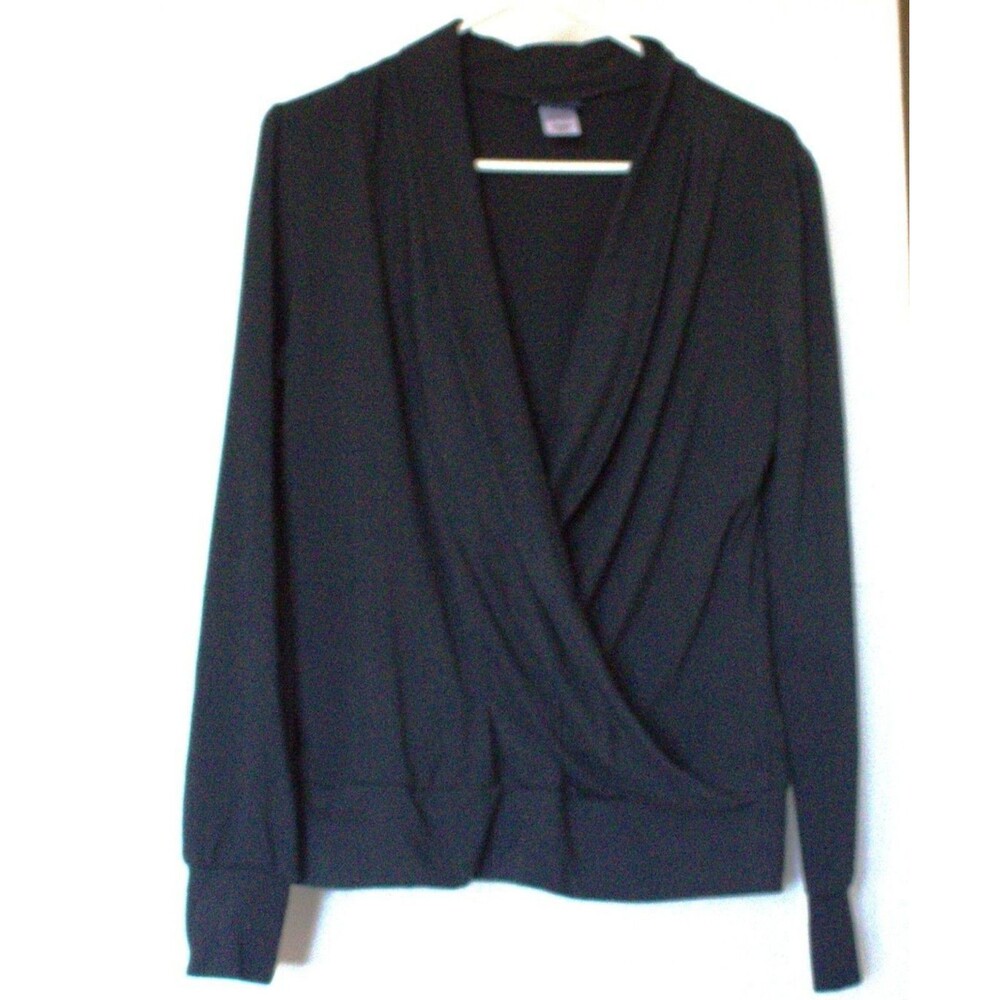 NordicTrack Activewear Crossover Draped‎ Front Top Black Womens M - Picture 4 of 8